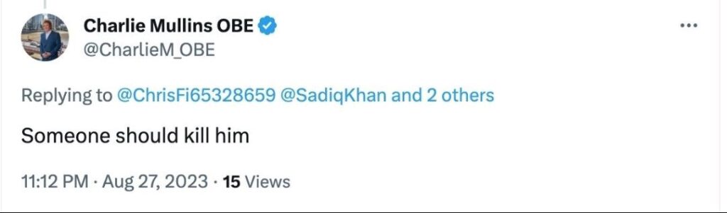 Charlie Mullins Sadiq Khan tweets 2