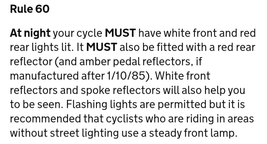 Highway Code Rule 60