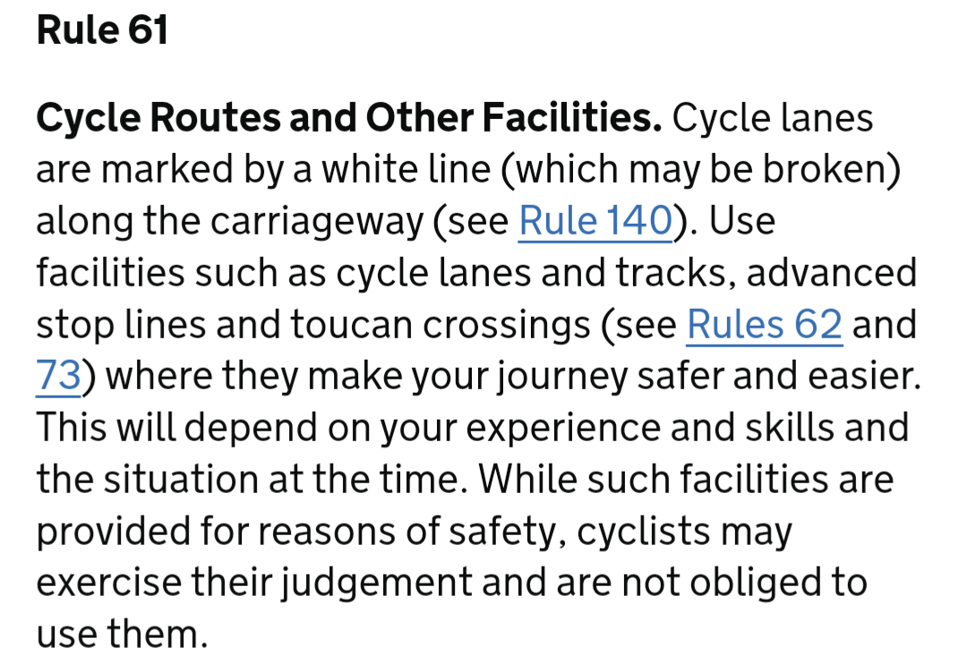 Highway Code Rule 61