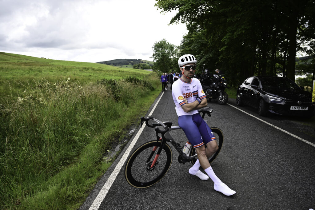 Owain Doull rests as 2023 world road race championships stopped following protest