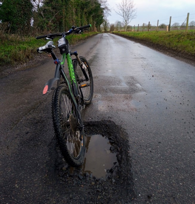 Pothole in Didcot, Oxfordshire (credit – Tim Masters)