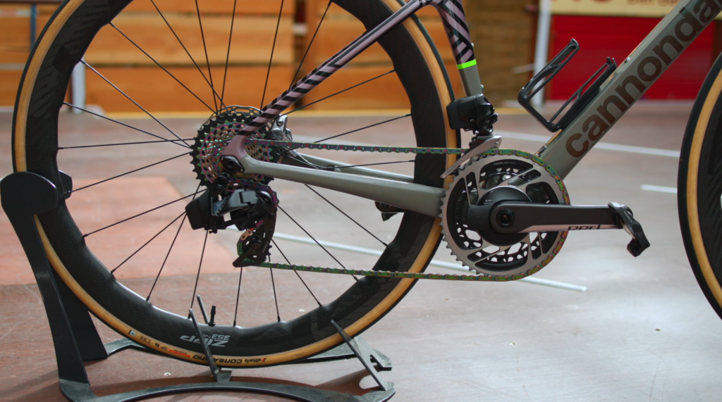 2023 Cannondale Supersix Evo LAb 71 Aaron’s staff bike drivetrain Sram axs