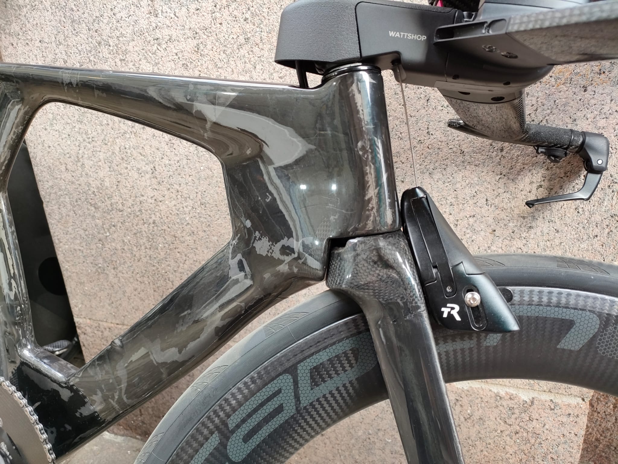 2023 Glasgow world champs Dan Bigham TT bike front Cervelo P5-Three