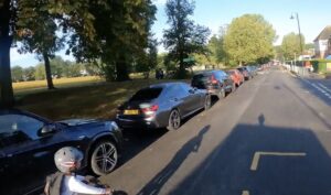 Van driver trying to pass cyclist and son on a School Street