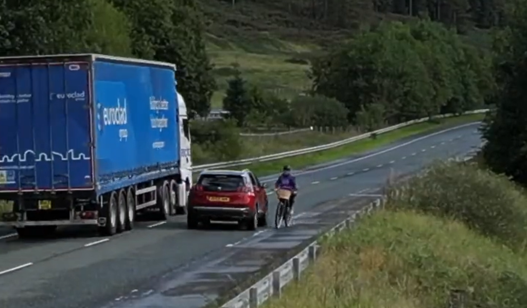 Lady Bathurst close passed by overtaking motorist during charity ride