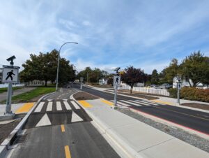 Raised crossing on cycle lane, Vancouver Island (Philip Marciniak)