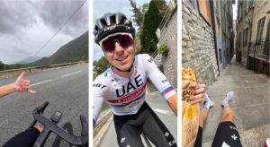 Tadej Pogačar pre-Lombardia training ride, Monaco (Tadej Pogačar, Instagram)