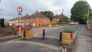 Exeter LTN bollards (picture credit Devon County Council)