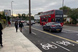 Crofton Road cycle lane Orpington