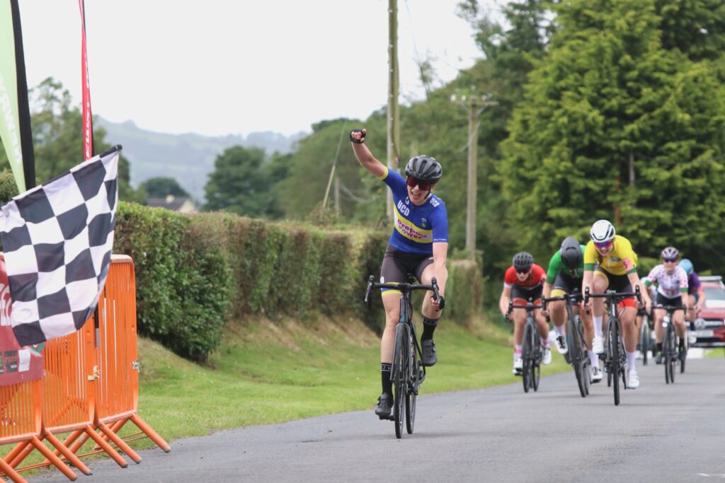 Gabriele Glodenyte wins a stage of the Newry Three Day in 2022 (credit – Sharon McFarland)