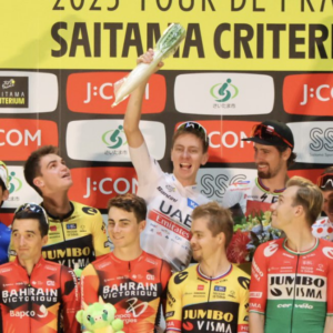 Pogacar celebrates winning Saitama Criterium 2023