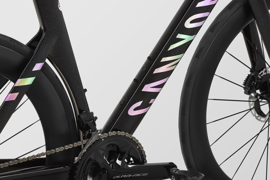 2023 Canyon Aeroad CFR Cosmos bike at bedtime5