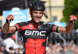 Philippe Gilbert celebrates winning Stage 18 of 2015 Giro d’Italia (picture ANSA, Dal Zennaro)