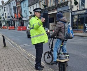 Cyclist warned by police for riding wrong way down one-way system in Salisbury