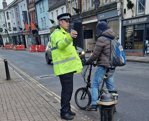 Cyclist warned by police for riding wrong way down one-way system in Salisbury