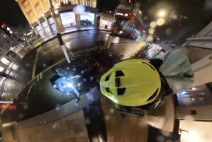 Jeremy Vine hits pothole and falls off bike