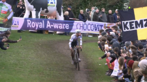 Mathieu van der Poel spitting at Hulst World Cup December 2023
