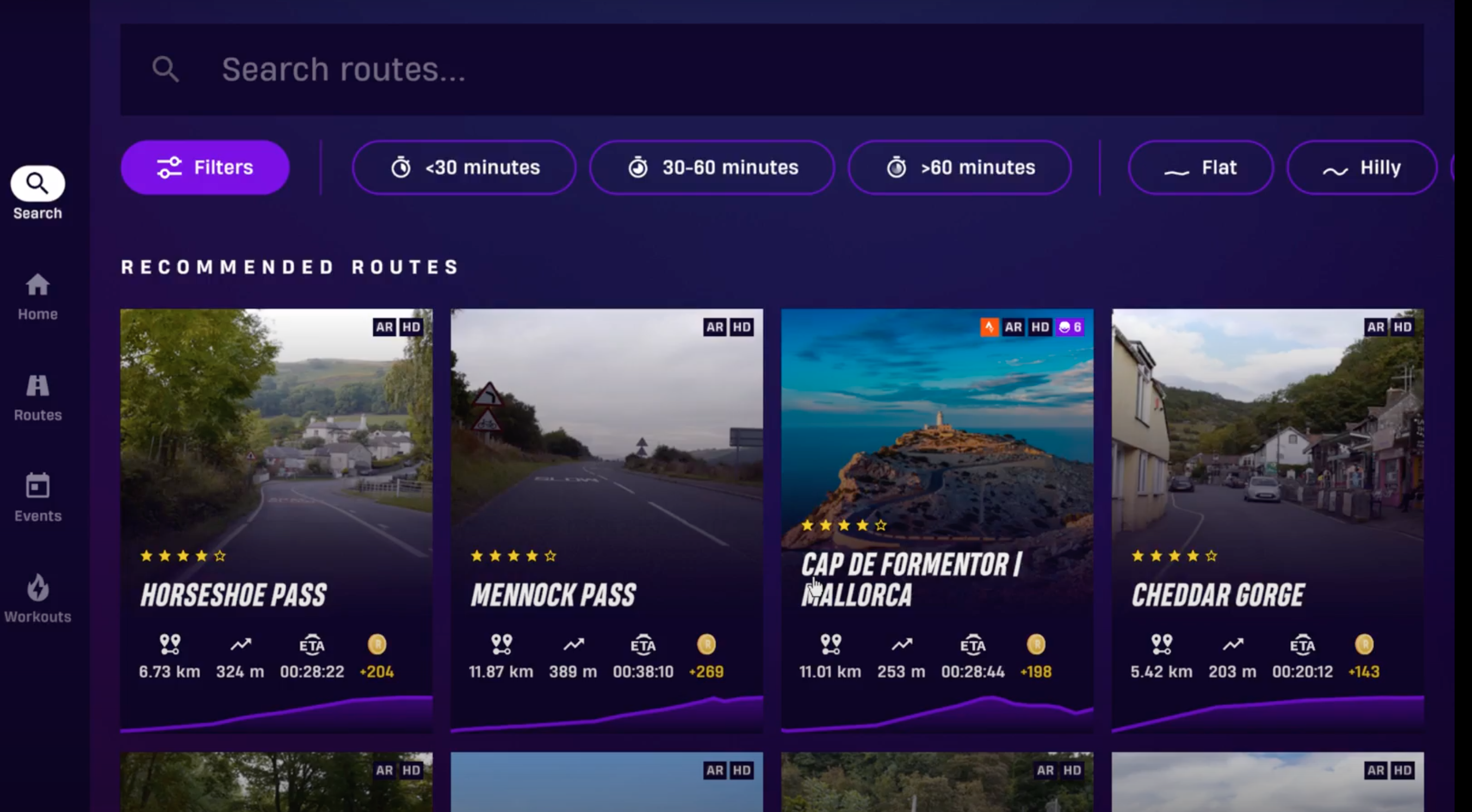 2023 Rouvy revamped recommended routes