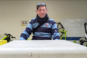 Simon on cargo bike