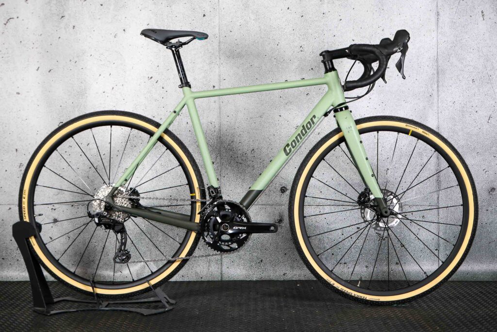 Condor Odyssey Gravel bike on a stand in studio