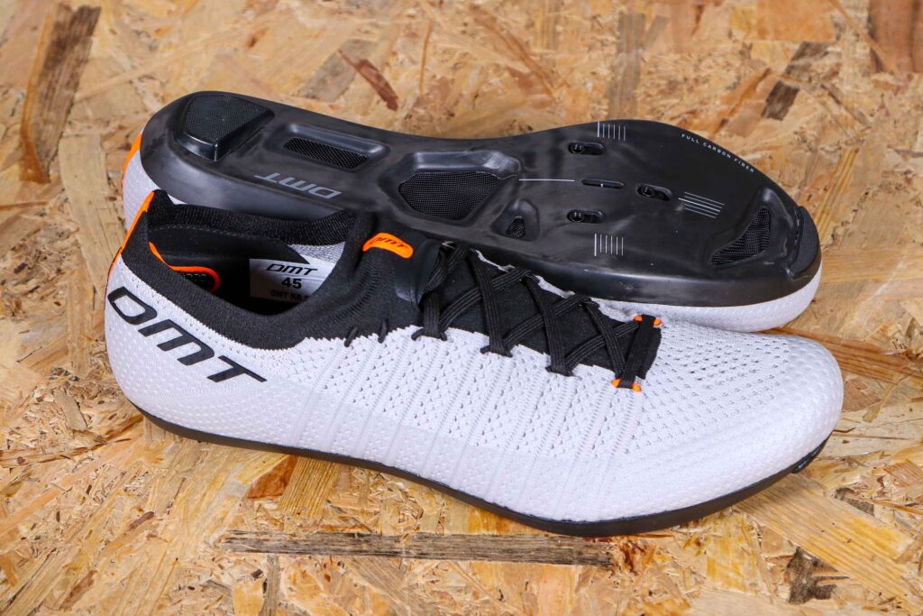 Light grey DMT KR SL Grey Road Shoes on wooden background