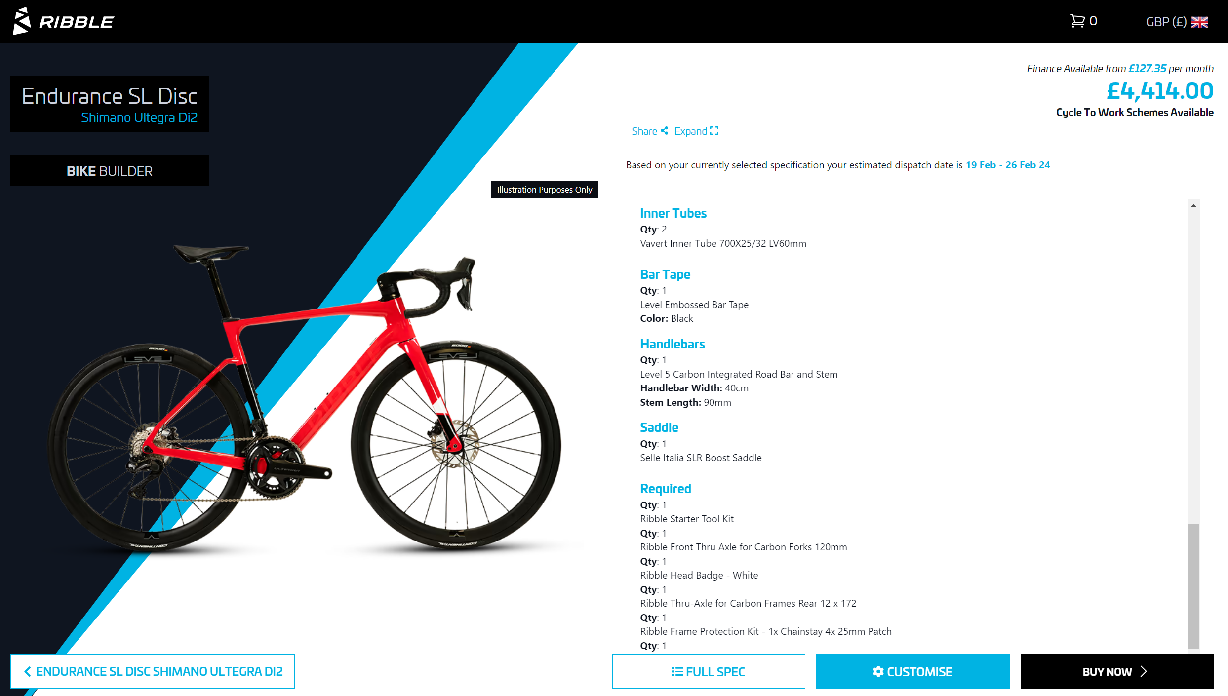 2024 ribble customisation options website bike builder