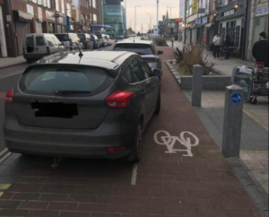 Motorists parking on Doncaster cycle lane (Nick Fletcher, Twitter)