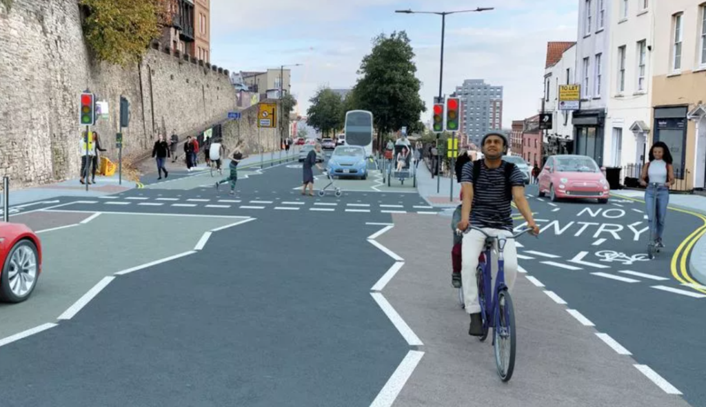 Park Row bike lane proposal, Bristol (Bristol City Council)