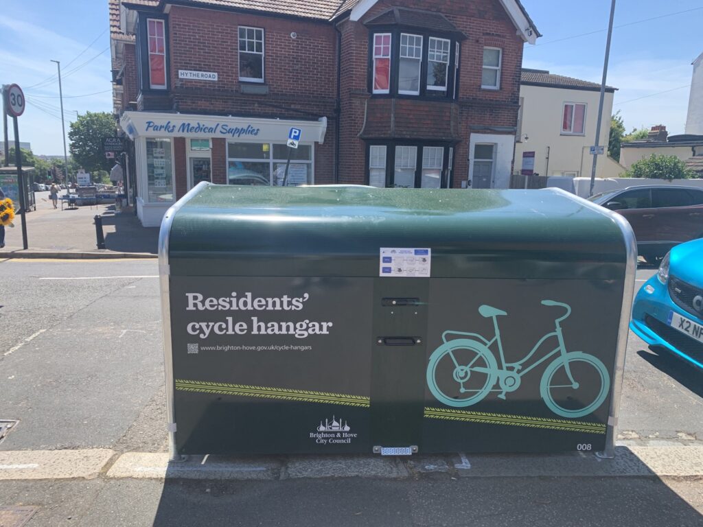 Brighton cycle hangar (credit – Brighton Active Travel)