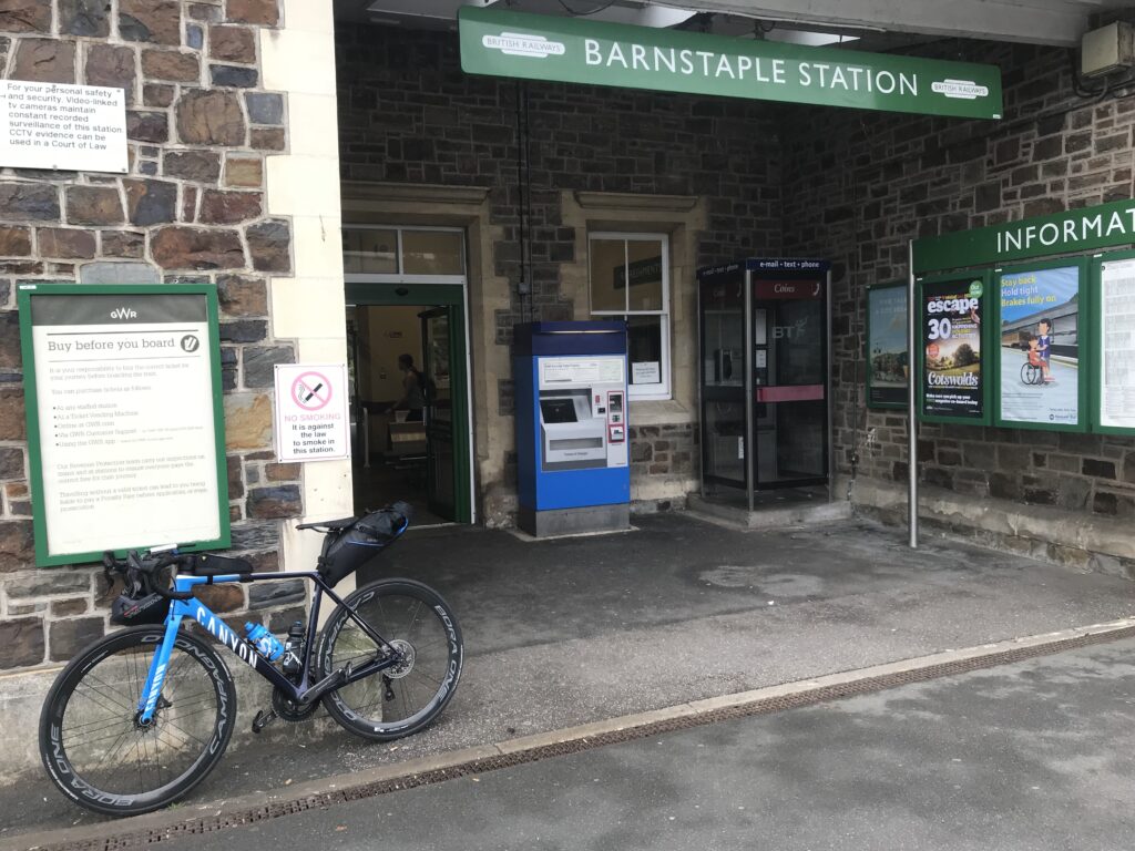 Canyon Endurace with bikepacking luggage outside train station (Jack Sexty)