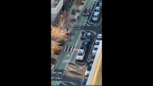 Viral video of driver using bike lane to queue-jump gridlocked traffic