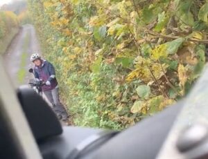 Stand-off between cyclist and lorry driver