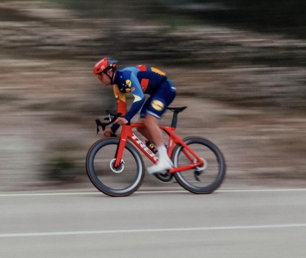 2024 Trek Madone Lidl Trek riding shot