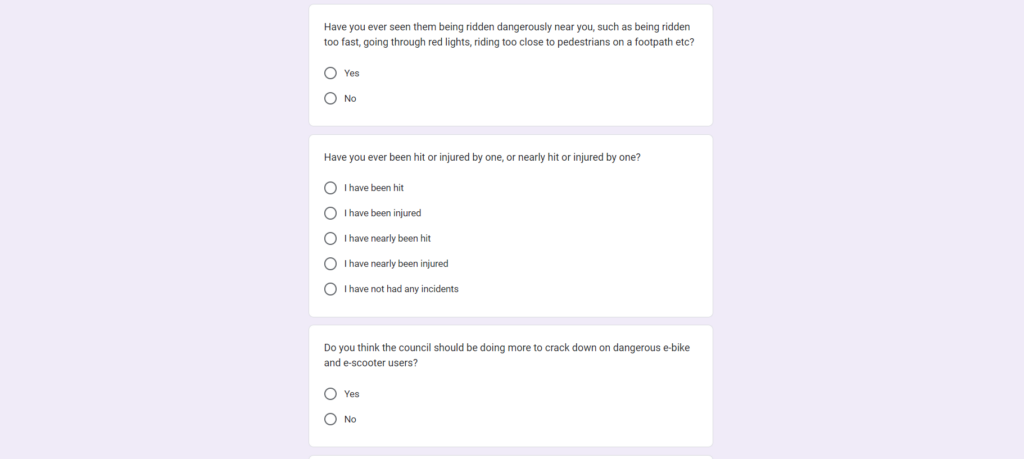 Tower Hamlets Council e-bike survey