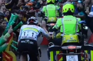 Tadej Pogačar lashes out at police motorbike rider blocking road at Volta a Catalunya