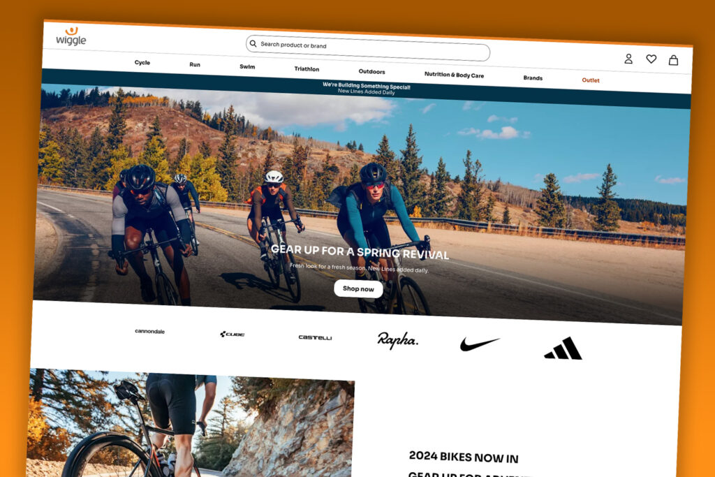 Wiggle homepage March 2024