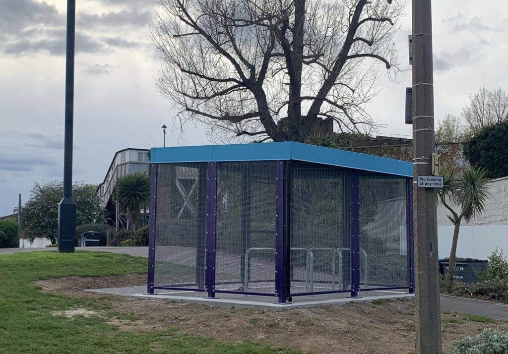 Southend cycle shelter at centre of resident row