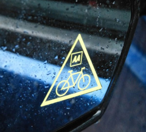 AA Think Bike campaign sticker