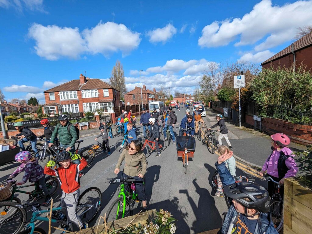 Cyclists in Withington, Manchester (image supplied by Love Withington Streets)