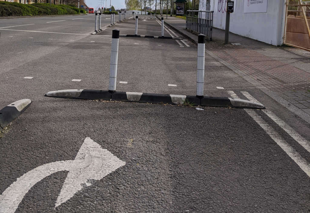 Cardiff cycle lane barrier