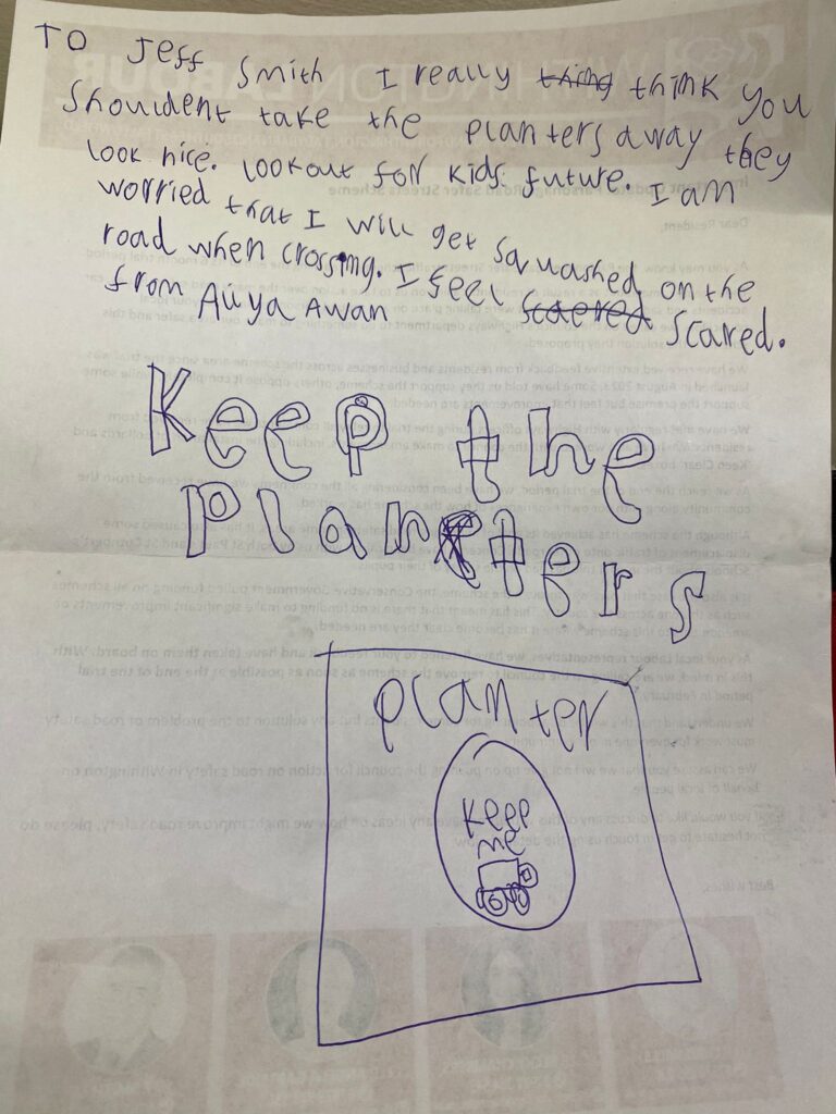 Letter for Safer Streets