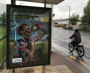 Brandalism’s anti-Shell British Cycling ads
