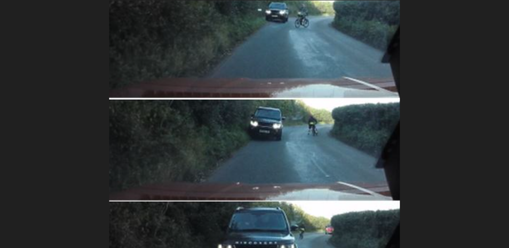 Driver fined for “driving without due care” over incident that almost saw cyclist hit