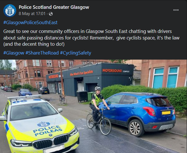 Close pass operation (Police Scotland Greater Glasgow)