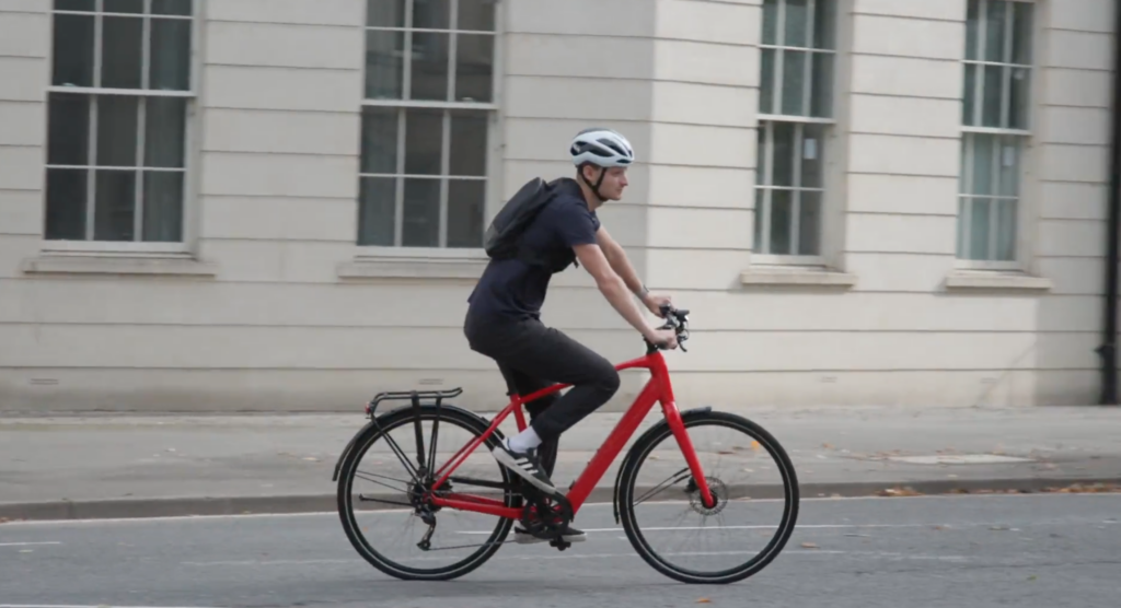 2023 Trek FX+2 e-bike Jamie riding shot