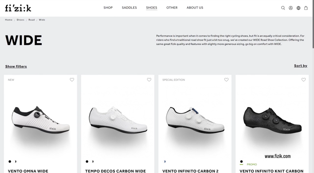2024 Bike fit wide shoes Fizik website