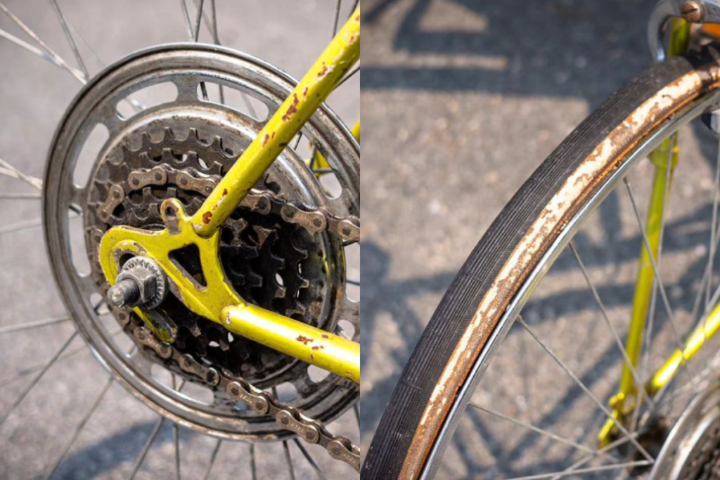 Horrified bike shop shares photos of battered “single speed… maybe” bicycle (@trench_tales)