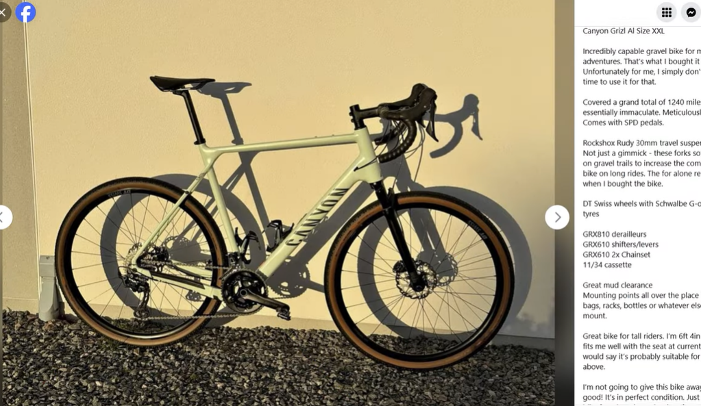 canyon grizl Facebook Marketplace screenshot