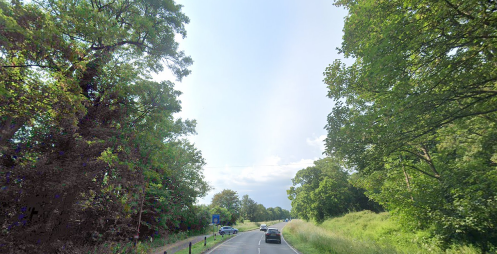 A24 towards Leatherhead with shared-use path running parallel