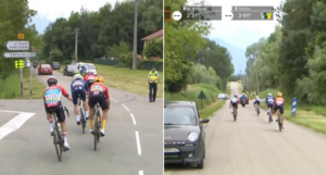 Critérium du Dauphiné riders miss their turn